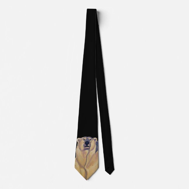 Polar Bear Tie Bear Art Neckties Customisable (Front)