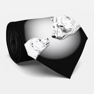 Polar Bear Tie w. Cub Tie Wildlife Art Tie Necktie