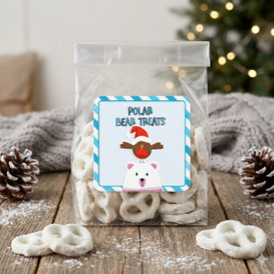 Polar Bear Treats Christmas Square Sticker