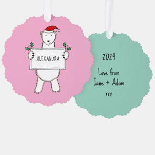 Polar Bear Tree Decoration Card