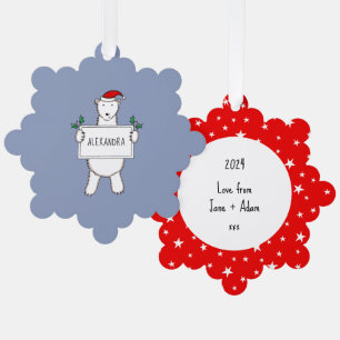 Polar Bear Tree Decoration Card