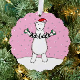 Polar Bear Tree Decoration Card