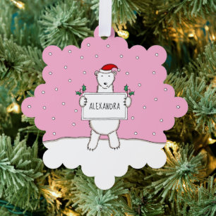 Polar Bear Tree Decoration Card