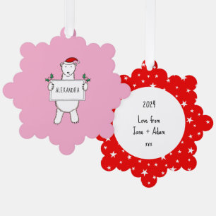 Polar Bear Tree Decoration Card