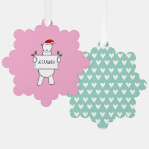Polar Bear Tree Decoration Card