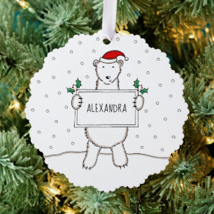 Polar Bear Tree Decoration Card
