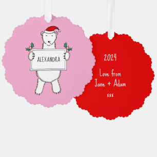 Polar Bear Tree Decoration Card