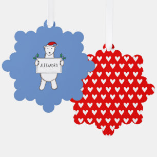 Polar Bear Tree Decoration Card