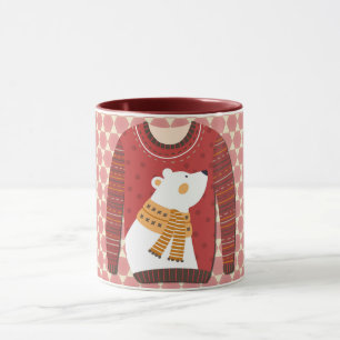 Polar Bear Ugly Sweater Art Mug Cup