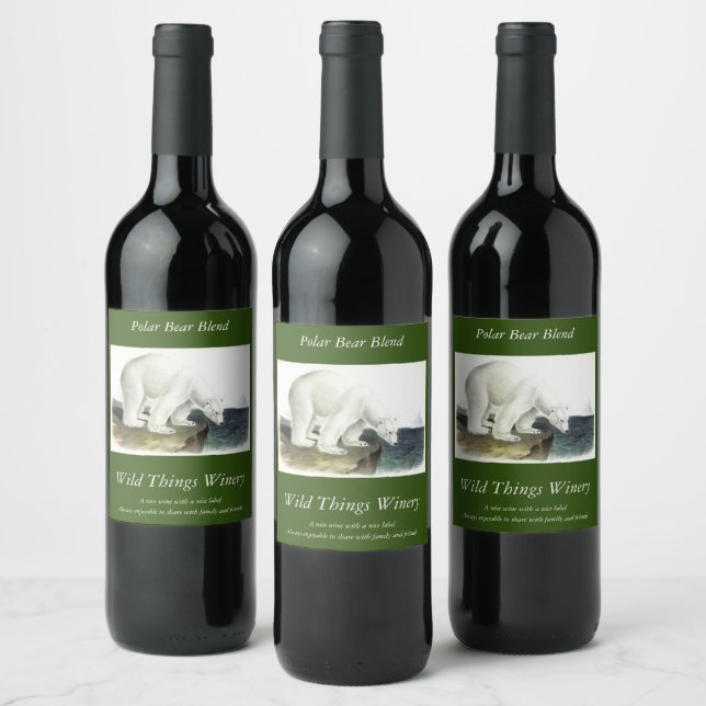 Polar Bear (Ursus Maritimus), Audubon's Quadrupeds Wine Label (Bottles)