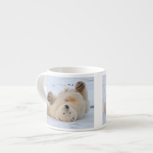 polar bear, Ursus maritimus, cub rolling 3 Espresso Cup (Front Left)