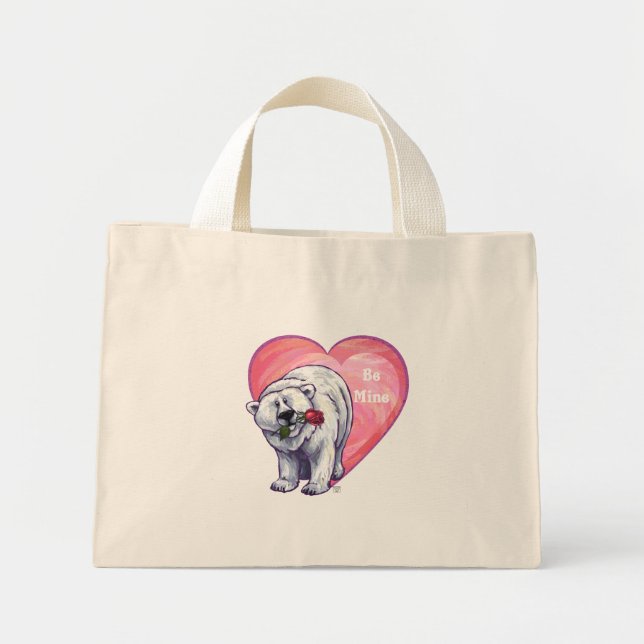 Polar Bear Valentine's Day Mini Tote Bag (Front)