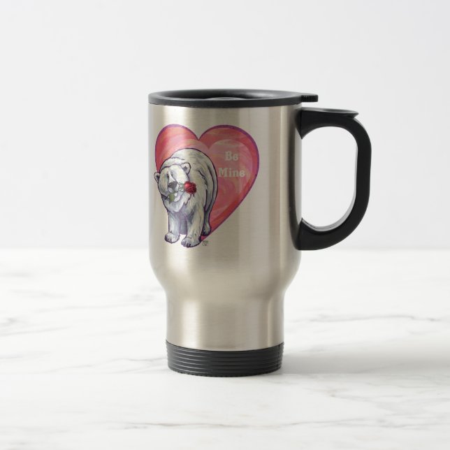 Polar Bear Valentine's Day Travel Mug (Right)