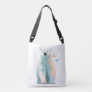 Polar Bear Vector Painting Adorable Fun Animal Art Crossbody Bag