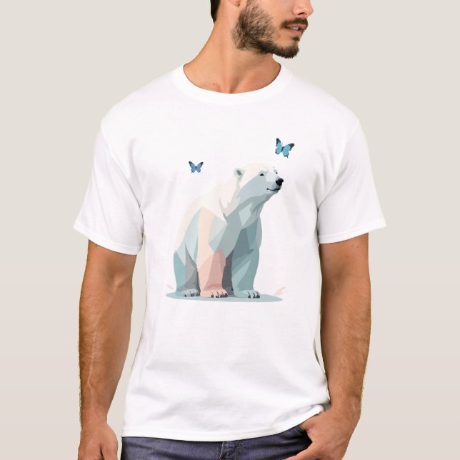 Polar Bear Vector Painting Adorable Fun Animal Art T-Shirt (Front)