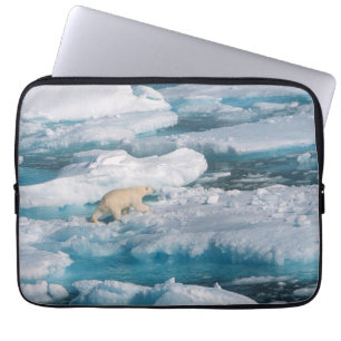 Polar Bear walking on the Sea Laptop Sleeve