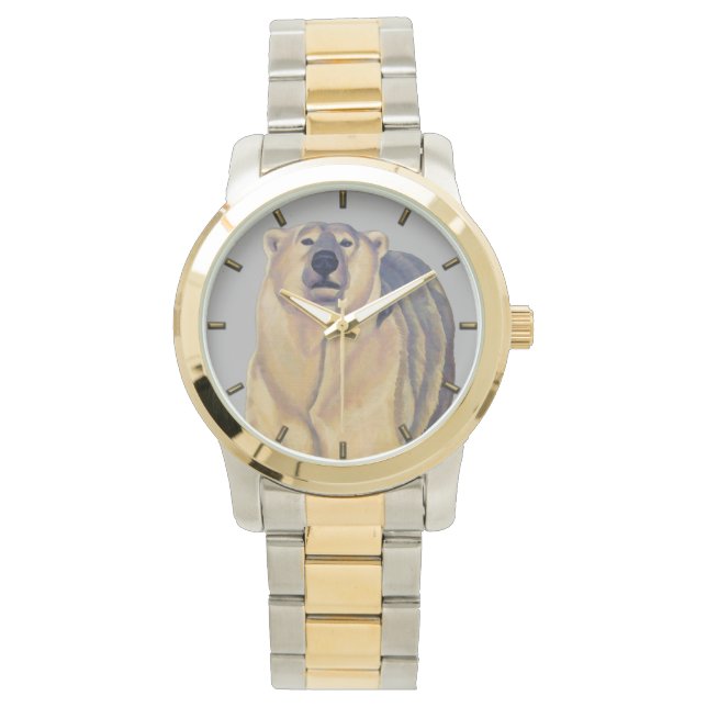 Polar Bear Watch Wildlife Art Bear Wrist Watch (Front)