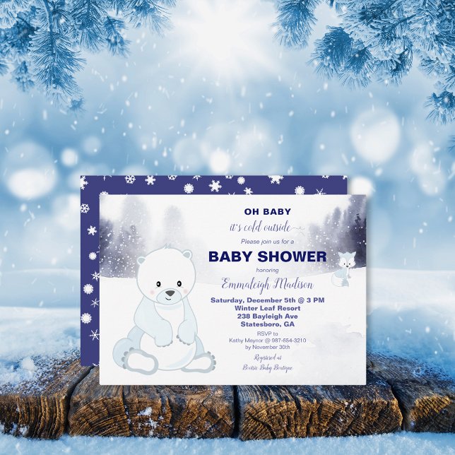 Polar Bear Watercolor Baby Shower (Creator Uploaded)