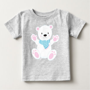 Polar Bear, White Bear, Cute Bear, Bear With Scarf Baby T-Shirt