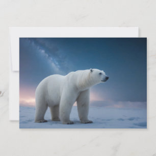 Polar Bear Wild Majestic Animal On A Starry Galaxy Announcement
