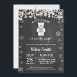 Polar Bear Winter Baby Shower Chalkboard<br><div class="desc">Polar Bear Winter Baby Shower Invitation. White Snowflake. Boy or Girl Baby Shower Invitation. Winter Holiday Baby Shower Invite. Chalkboard Background. Black and White. For further customisation,  please click the "Customise it" button and use our design tool to modify this template.</div>
