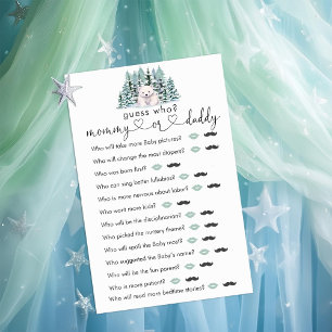 Polar Bear Winter Baby Shower "Guess Who" Game
