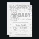 Polar Bear Winter Baby Shower Snowflake Invitation<br><div class="desc">Polar Bear Winter Baby Shower Snowflake Invitation. Grey Snowflake. Baby its cold outside Baby Shower invitation. Boy or Girl Baby Shower Invitation. Winter Holiday Baby Shower Invite. White Background. For further customisation,  please click the "Customise it" button and use our design tool to modify this template.</div>