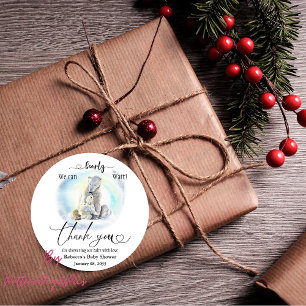 Polar Bear Winter Bearly Wait Baby Shower Favour Classic Round Sticker