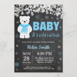 Polar Bear Winter Boy Baby Shower Chalkboard Invitation<br><div class="desc">Polar Bear Winter Boy Baby Shower Invitation. White Snowflake. Baby its cold outside Baby Shower invitation. Boy Baby Shower Invitation. Winter Holiday Baby Shower Invite. Chalkboard Background. Black and White. For further customisation,  please click the "Customise it" button and use our design tool to modify this template.</div>