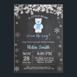 Polar Bear Winter Boy Baby Shower Chalkboard Invitation<br><div class="desc">Polar Bear Winter Boy Baby Shower Invitation. White Snowflake. Boy Baby Shower Invitation. Winter Holiday Baby Shower Invite. Chalkboard Background. Black and White. For further customisation,  please click the "Customise it" button and use our design tool to modify this template.</div>