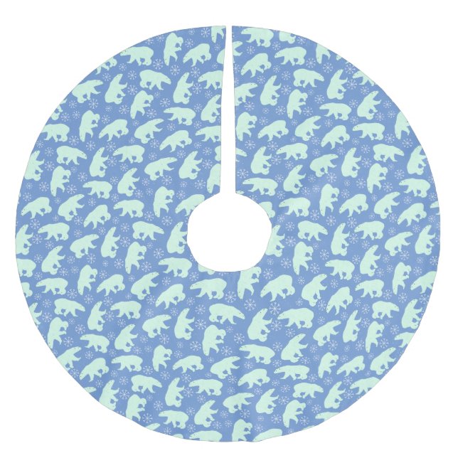 Polar Bear Winter Brushed Polyester Tree Skirt (Front)