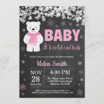 Polar Bear Winter Girl Baby Shower Chalkboard Invitation<br><div class="desc">Polar Bear Winter Girl Baby Shower Invitation. White Snowflake. Baby its cold outside Baby Shower invitation. Girl Baby Shower Invitation. Winter Holiday Baby Shower Invite. Chalkboard Background. Black and White. For further customisation,  please click the "Customise it" button and use our design tool to modify this template.</div>