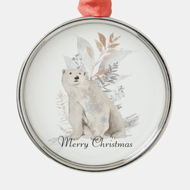 Polar Bear Winter Greenery Ornament (Front)