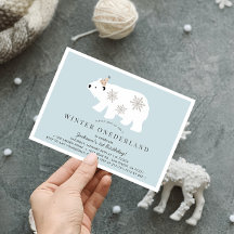 Polar Bear Winter Onederland Blue 1st Birthday