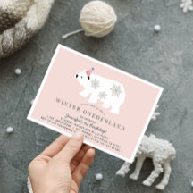 Polar Bear Winter Onederland Pink 1st Birthday