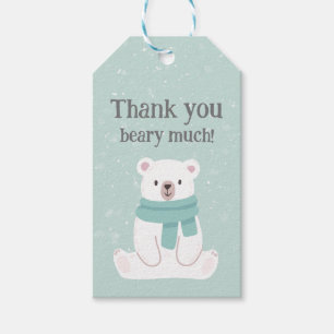 Polar Bear Winter Onederland Thank You Favour Gift Tags