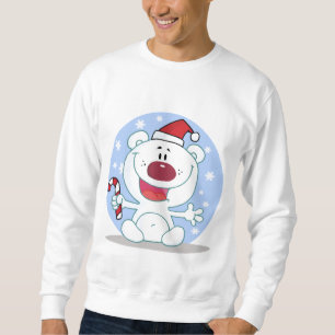 Polar Bear With Candy Cane Holiday Tshirts