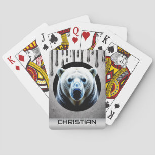 Polar Bear With Custom Name 🐻❄️ Playing Cards