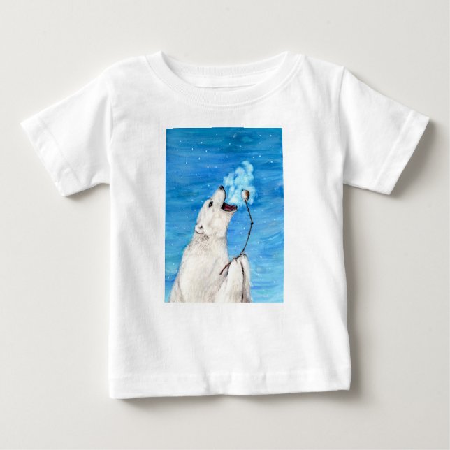 Polar Bear with Toasted Marshmallow Baby T-Shirt (Front)