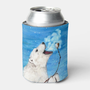 Polar Bear with Toasted Marshmallow Can Cooler