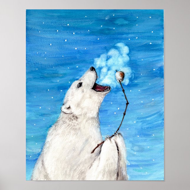Polar Bear with Toasted Marshmallow Poster (Front)