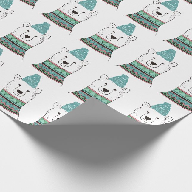 Polar Bear Wrapping Paper (Corner)
