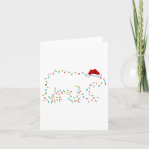 Polar Bear Xmas Lighting Santa Hat Polar Bear Chri Card