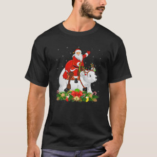 Polar Bear Xmas Matching Santa Riding Polar Bear C T-Shirt