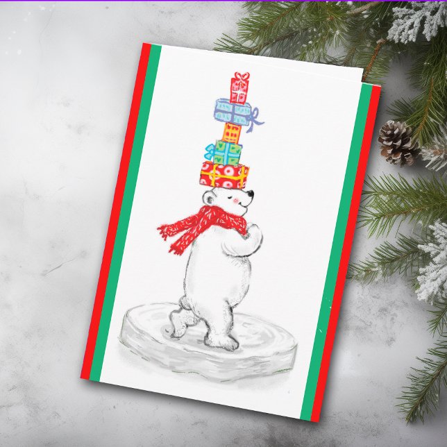 Polar Bearing Gifts Christmas Holiday Card (Creator Uploaded)