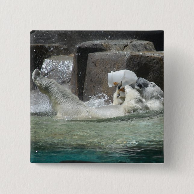 Polar Bears 15 Cm Square Badge (Front)