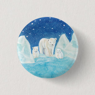 Polar Bears   3 Cm Round Badge