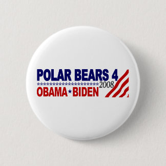 Polar Bears 4 Obama Biden 2008 6 Cm Round Badge