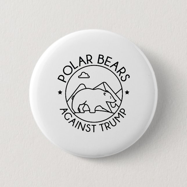 Polar Bears Against Trump 6 Cm Round Badge (Front)