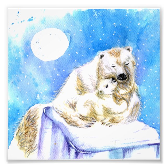 Polar bears art print (Front)